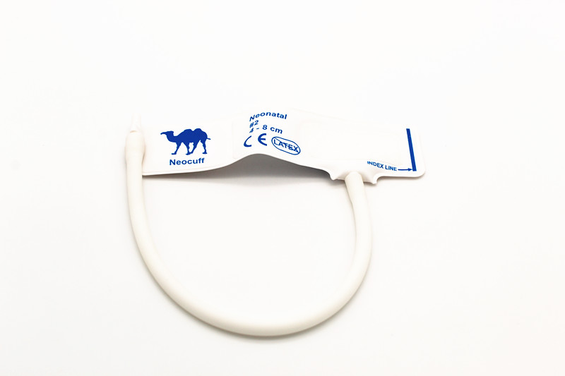 White TPU Single Hose Disposable NIBP Cuff Neonate #2 Use, 4-8cm